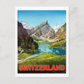 Zomer in de bergen van Zwitserland, oldtimers Briefkaart (Voorkant)