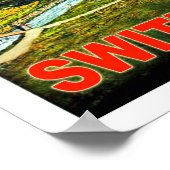 Zomer in de bergen van Zwitserland, oldtimers Poster (Hoek)