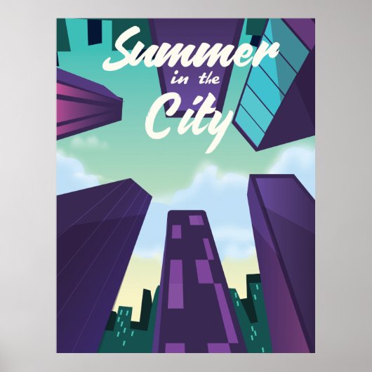 Zomer in de City poster cartoon. (Voorkant)