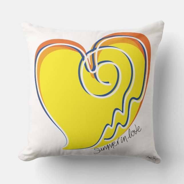 Zomer in de liefde - Zon & Beach Heart Buitenkussen (Voorkant)