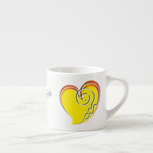 Zomer in de liefde - Zon & Beach Heart Espresso Kop (Rechts)