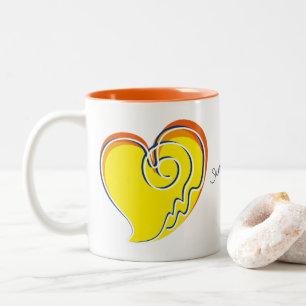 Zomer in de liefde - Zon & Beach Heart Tweekleurige Koffiemok
