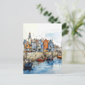 Zomer in de Vissende haven Briefkaart (Staand voorkant)