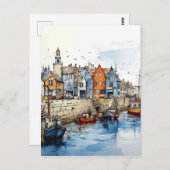 Zomer in de Vissende haven Briefkaart (Voorkant / Achterkant)