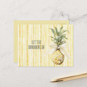Zomer in de zon gele strepen ananas briefkaart
