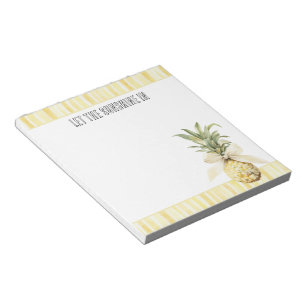 Zomer in de zon gele strepen ananas notitieblok