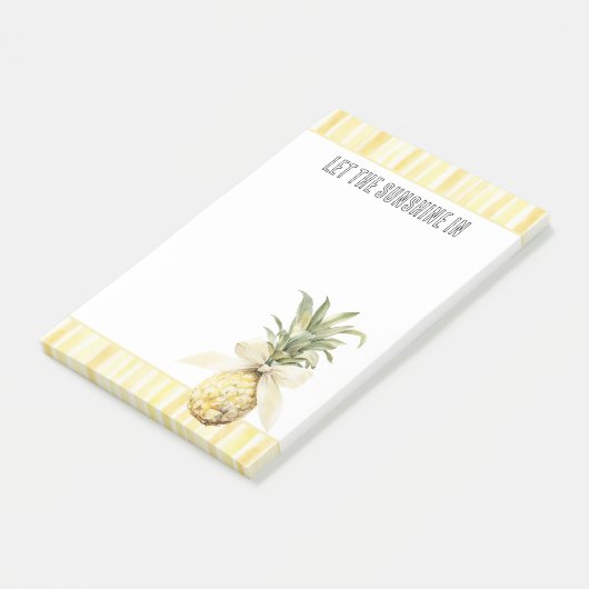 Zomer in de Zon Gele Strepen Ananas Post-it® Notes (Schuin)