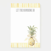 Zomer in de Zon Gele Strepen Ananas Post-it® Notes (Voorkant)