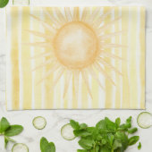 Zomer in de zon gele strepen theedoek (Gevouwen)