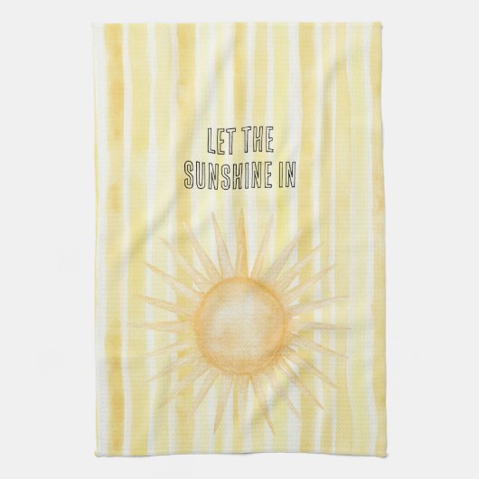 Zomer in de zon gele strepen theedoek (Verticaal)