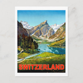 Zomer in de Zwitserse bergen, vintage reis Briefkaart