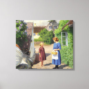 Zomer in Denemarken (door H.A. Brendekilde) Canvas Afdruk