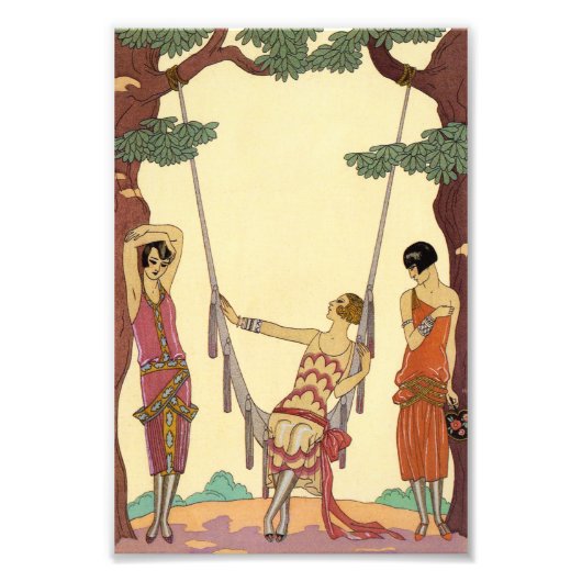 zomer in Frankrijk Art Deco Foto Afdruk (Voorkant)