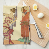 Zomer in Frankrijk Art Deco Kitchen Towel Theedoek (Quarter Fold)