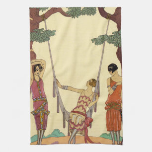 Zomer in Frankrijk Art Deco Kitchen Towel Theedoek
