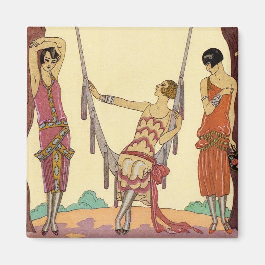 zomer in Frankrijk Art Deco Magneet (Voorkant)