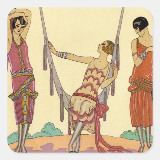 Zomer in Frankrijk Art Deco Stickers (Voorkant)