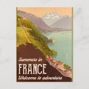 Zomer in Frankrijk, Landschapszicht op bergen Briefkaart