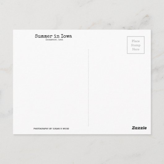 Zomer in het Briefkaart Iowa (Achterkant)