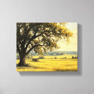 Zomer in het landschap canvas afdruk