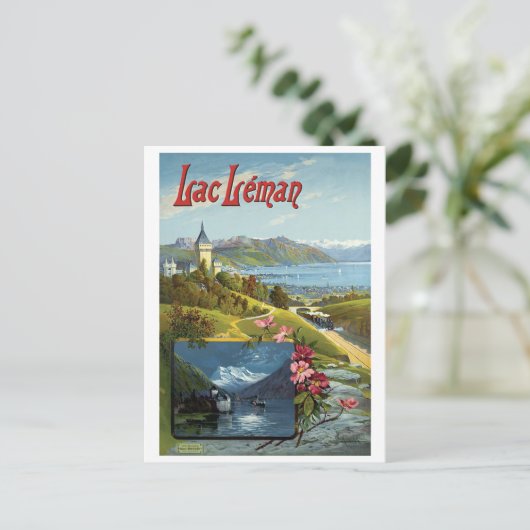 Zomer in het meer van Genève, Zwitserland Briefkaart (Staand voorkant)