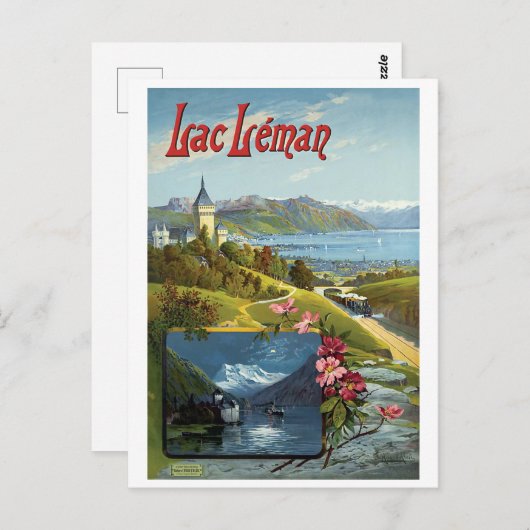 Zomer in het meer van Genève, Zwitserland Briefkaart (Voorkant / Achterkant)