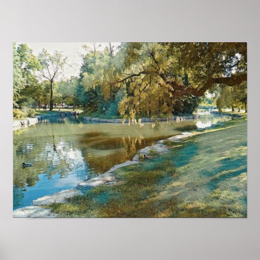 Zomer in het park gestileerd poster (Voorkant)