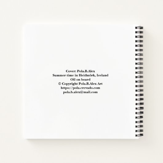 Zomer in IJsland Pola.B.Alex-landschapsschilderij Notitieboek (Achterkant)
