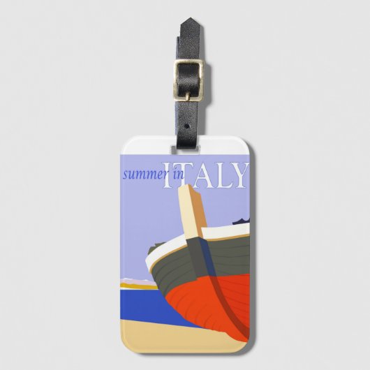 Zomer in Italië - poster van de oldtimers Bagagelabel (Voorkant (verticaal))