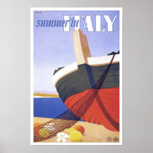 Zomer in Italië Vintage Travel Poster