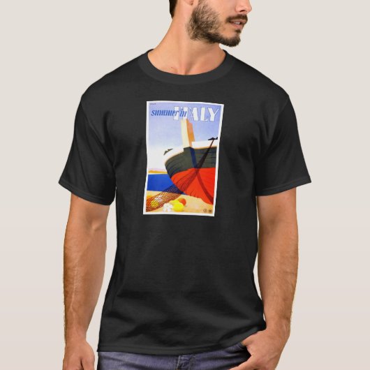 Zomer in Italië Vintage Travel T-shirt (Voorkant)