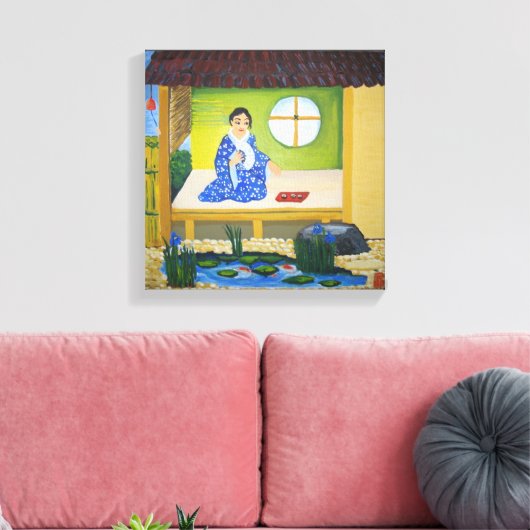 zomer in Japan Canvas Afdruk (Insitu (Woonkamer))