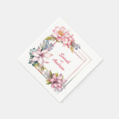 Zomer in Roze: Gepersonaliseerde bruiloft servette Servet (Hoek)