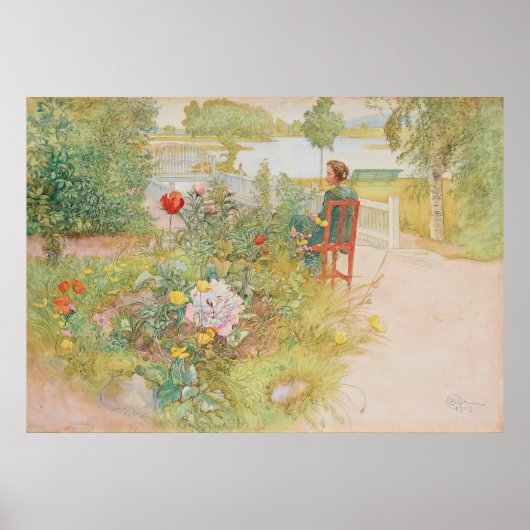 Zomer in Sundborn door Carl Larsson Poster (Voorkant)