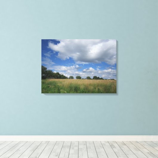 Zomer Iowa Prairie Canvas Print (Insitu (Houten vloer))