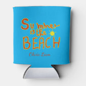 Zomer Is Het Strand Aangepaste Retro Doodle Tote T Blikjeskoeler (Voorkant)
