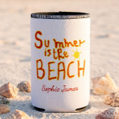 Zomer Is Het Strand Aangepaste Retro Doodle Tote T Blikjeskoeler
