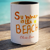 Zomer Is Het Strand Aangepaste Retro Doodle Tote T Blikjeskoeler