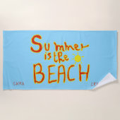 Zomer Is Het Strand Aangepaste Strandtowel Strandlaken (Voorkant)