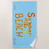 Zomer Is Het Strand Aangepaste Strandtowel Strandlaken (Voorkant)