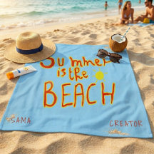 Zomer Is Het Strand Aangepaste Strandtowel