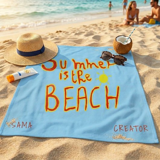 Zomer Is Het Strand Aangepaste Strandtowel Strandlaken
