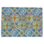 zomer italiaans florale blauwe tegels citrus monog groot cadeauzakje (Achterkant)