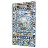 zomer italiaans florale blauwe tegels citrus monog klembord (Links)