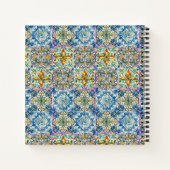 zomer italiaans florale blauwe tegels citrus monog notitieboek (Achterkant)