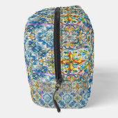 zomer italiaans florale blauwe tegels citrus monog toilettasje (Rechts)