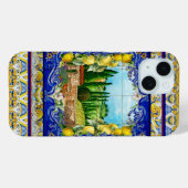 zomer italiaans Majolica blauw tegels citrus tuin Case-Mate iPhone Case (Achterkant (horizontaal))