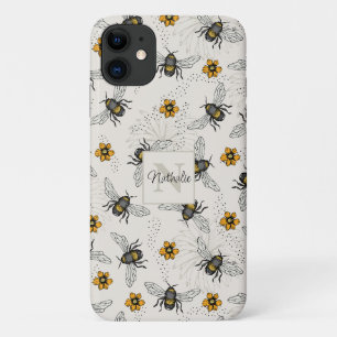 Zomer Ivoor en Gele Bijen Bloemen Patroon Case-Mate iPhone Case