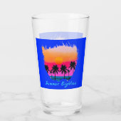 Zomer jaren 1980 Beach Retro Vibe Glas (Achterkant)