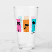 Zomer jaren 1980 Palm Tree  Vibes Glas (Achterkant)